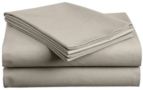 PrzytulneMieszkanie.pl Bawełniane prześcieradło SLUB 140x240 cm szaro-beżowe, 100% bawełna Rozmiar: 140 x 240 cm