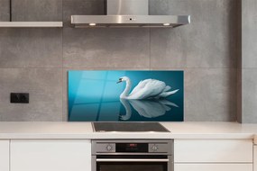 Panel szklany do Kuchni Majestatyczny Łabędź na Wodzie