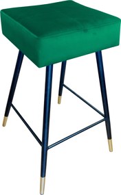 Hoker MAX krzesło barowe tkanina Welur podstawa metalowa : Kolor nogi - Czano-złota stożek, Kolor tkaniny - VELVET - MG25, Typ siedziska - Siedzisko stałe
