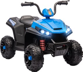 AIYAPLAY Elektryczny Quad dla Dzieci, Światło i Muzyka, Zawieszenie, 5 km/h, 50 Min. Czas Jazdy, dla Dzieci 3-5 Lat, Niebieski
