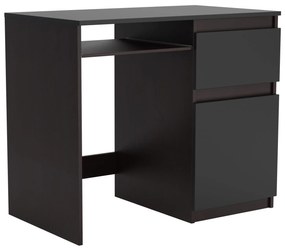 Biurko komputerowe młodzieżowe szkolne 90 cm REMI1 Wenge/Czarny