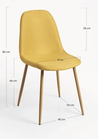 Zestaw 4 Krzese Teok Tkanina