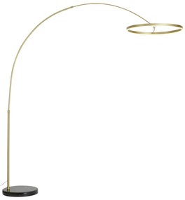 Designerska lampa łukowa podłogowa złota z LED z 3-stopniowym ściemnianiem - Anello