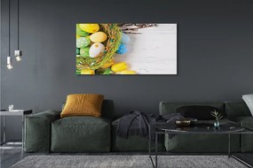 Fotoobraz na płótnie Jajka, Bazie i Tulipany