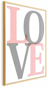 Plakat Szara miłość 21x30 cm z ramą złotą bez marginesu ARTGEIST B