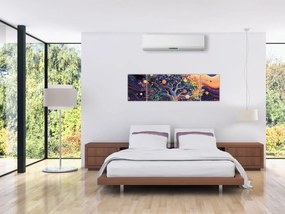 Obraz – Fioletowe drzewo pełne energii (170x50 cm)