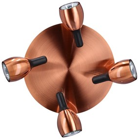 Miedziana lampa sufitowa z metalowym kloszem 35x35 cm Cross – Candellux Lighting