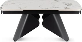 Zestaw Stół Rozkładany VERONA 160-240 cm Biały Marmur/Czarny i 4 Krzesła FLAV Rude