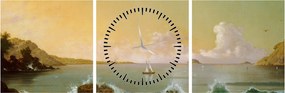 Obraz - Martin Johnson Heade, Rio de Janeiro Bay, reprodukcje (z zegarem) (90x30 cm)