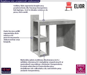 Proste biurko z półkami szary beton Larosa 5X