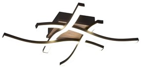 Czarno-brązowa lampa sufitowa LED 46x46 cm Route – Trio