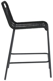 Czarny hoker ze stalową konstrukcją Kave Home Glenville, wys. 62 cm