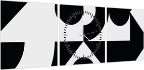 Obraz - Abstrakcja geometryczna N⁰1 (z zegarem) (90x30 cm)