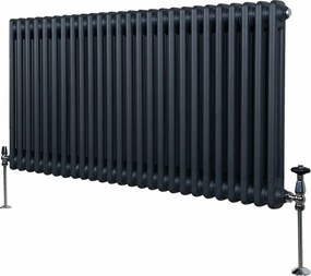 Tradycyjny grzejnik 2-kolumnowy - 600 x 1192 mm - antracytowy szary