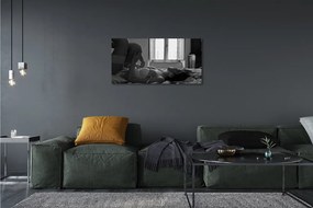 Fotoobraz na płótnie Kobieta przy Oknie