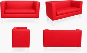 Sofa Monaco : Kolor nogi - Biała, Kolor tkaniny - EKO-SKÓRA - 15D, Typ tkaniny - Eko-skóra , Wysokość nogi - 20 cm