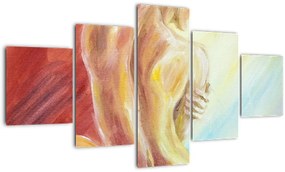Obraz odpoczywającej kobiety, obraz olejny (125x70 cm)