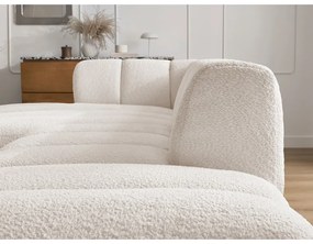 Biały narożnik z materiału bouclé (lewostronny/z szezlongiem) Annecy – Bobochic Paris