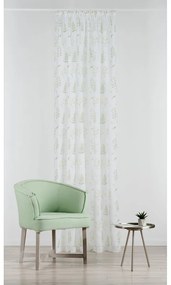 Biało-zielona firanka 140x245 cm Caledonia – Mendola Fabrics