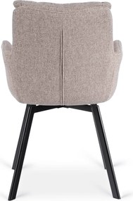 Krzesło Tapicerowane Obrotowe do Salonu CORTADO Brązowe Nowoczesne