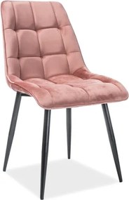 Pikowane krzesło tapicerowane tkaniną aksamitną Chic Velvet Signal