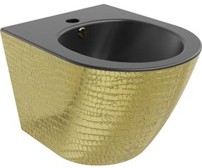 Mexen Lena bidet wiszący, czarny mat/złoty wzór łuski - 35224878