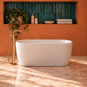 Wanna wolnostojąca owalna akrylowa biała 150 x 75 cm ELEGANT | Możliwa opcja Go Color : Wybierz swój kolor - biały