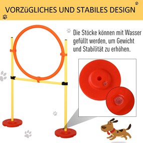 Pawhut Zestaw Agility dla Psów Trening Przeszkody Żółty Poliester Kompletny Kit | Aosom PL