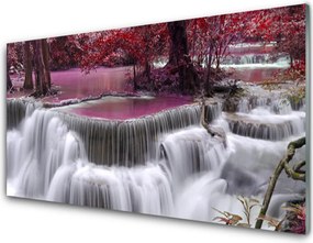 Szkło Ozdobne do Kuchni Wodospad W Ukrytym Lesie