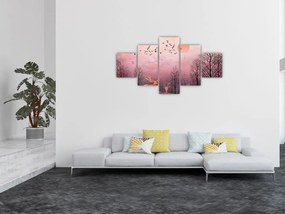 Zdjęcie - Jeleń w blasku zachodzącego słońca (125x70 cm)