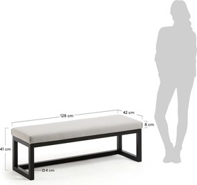 Czarno-szarobeżowa ławka Loya – Kave Home