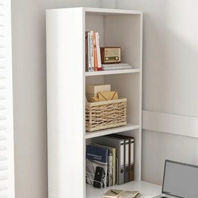 Białe biurko z półkami 125x50x181 cm – Ergonomiczna powierzchnia robocza o nowoczesnym designie