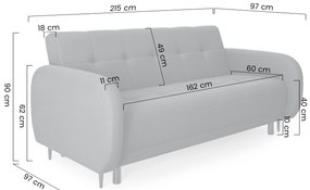 Wersalka Linda rozkładana do salonu - beżowa boucle Lambi 8