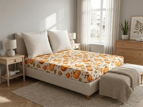 PrzytulneMieszkanie.pl Prześcieradło z mikrofibry AUTUMN PUMPKINS kolorowe 90x200 cm