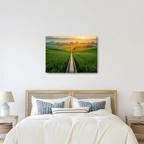 Obraz - Wschód słońca nad doliną (70x50 cm)