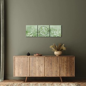 Obraz - Rosa na trawie (z zegarem) (90x30 cm)