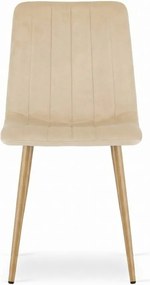 Kremowe aksamitne krzesło LAVA BUTTER CREAM