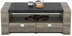 Stolik kawowy METEORITE - 2 szuflady - Płyta MDF imitacja granitu