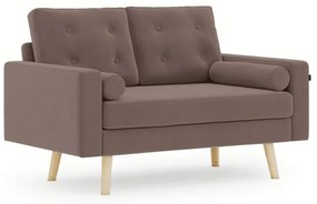 Ciemnobrązowa 2-osobowa sofa MANDI