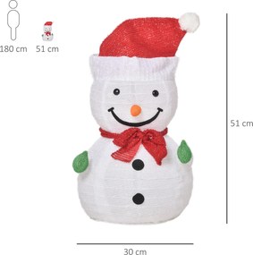 Dekoracja świąteczna Outsunny z diodami LED, ozdoba ogrodowa, składana, Ø30 x 51 cm | Aosom PL