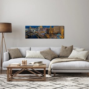 Obraz Las Vegas nocą (z zegarem) (90x30 cm)