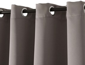 Szaro-brązowa zasłona OXFORD 140x250 cm Zawieszanie: Taśma z wiązaniami