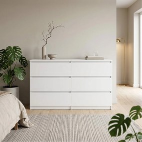 Komoda NUDO 100 cm do Salonu Sypialni 6 Szuflad Biały