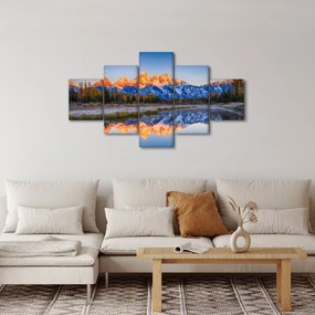 Obraz ośnieżonych szczytów górskich (125x70 cm)