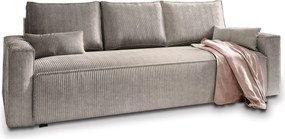Masseno Sofa MENI z funkcją spania i pojemnikiem na pościel, Rozkładana sofa - Beżowy, POSO 02