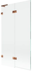 Mexen Lunar L parawan nawannowy 2-skrzydłowy lewy 100 x 150 cm, transparent, różowe złoto - 897L-100-100-60-00-L