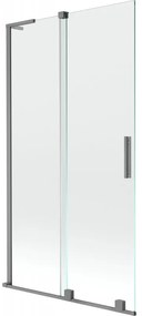 Mexen Velar L parawan nawannowy 2-skrzydłowy rozsuwany 100 x 150 cm, transparent, gun metal - 896-100-003-01-95