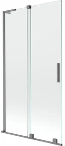 Mexen Velar L parawan nawannowy 2-skrzydłowy rozsuwany 100 x 150 cm, transparent, gun metal - 896-100-003-01-95