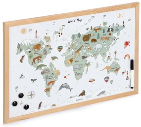 Tablica magnetyczna, mapa świata, 60 x 40 cm