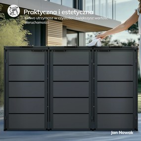 Zabudowa śmietnikowa 240L trzykomorowa, antracyt